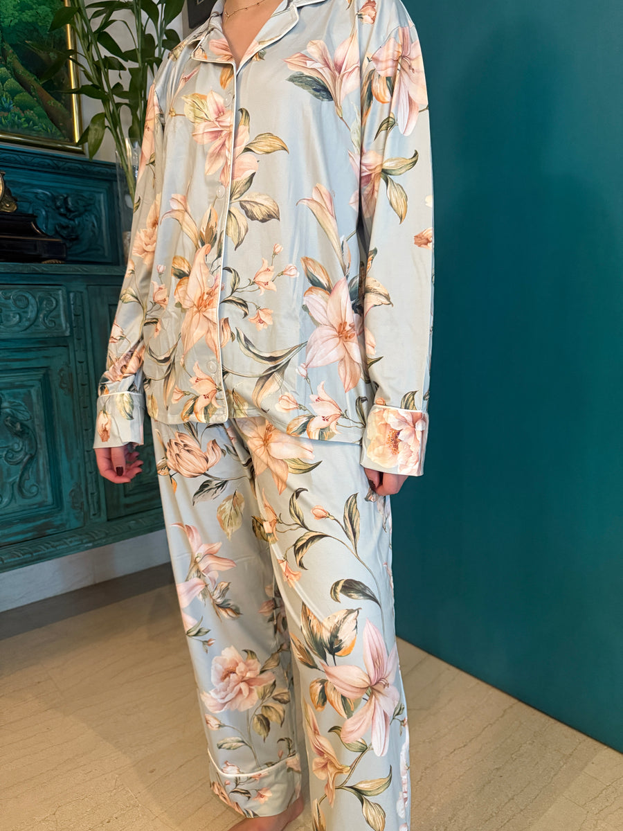 Idilio Celeste Camisa Manga Larga y Pantalon